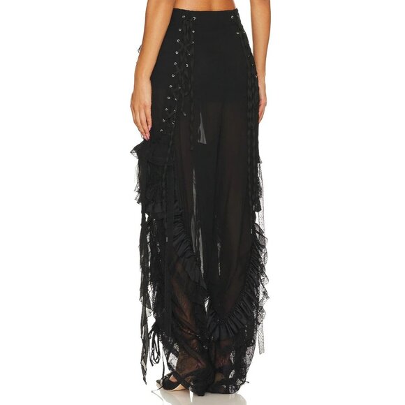 Aniye Records Liv Pants in Black Cargo Lace Up - Picture 4 of 4